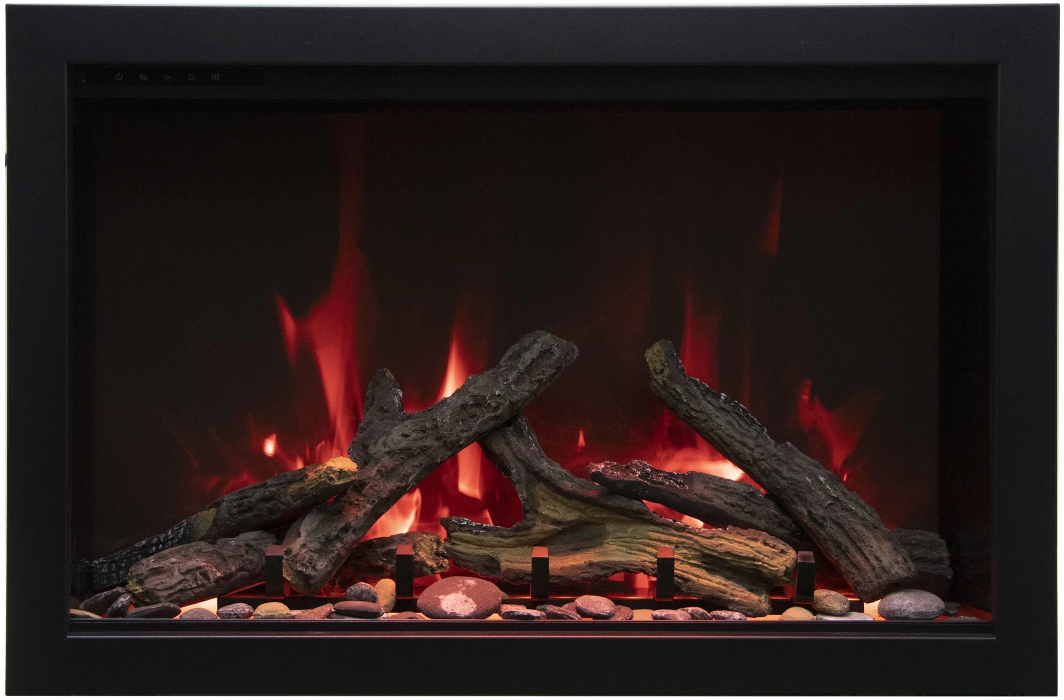 Remii Smart 26” Fireplace – includes a steel trim, glass inlay, 10 piece log set with remote and cord