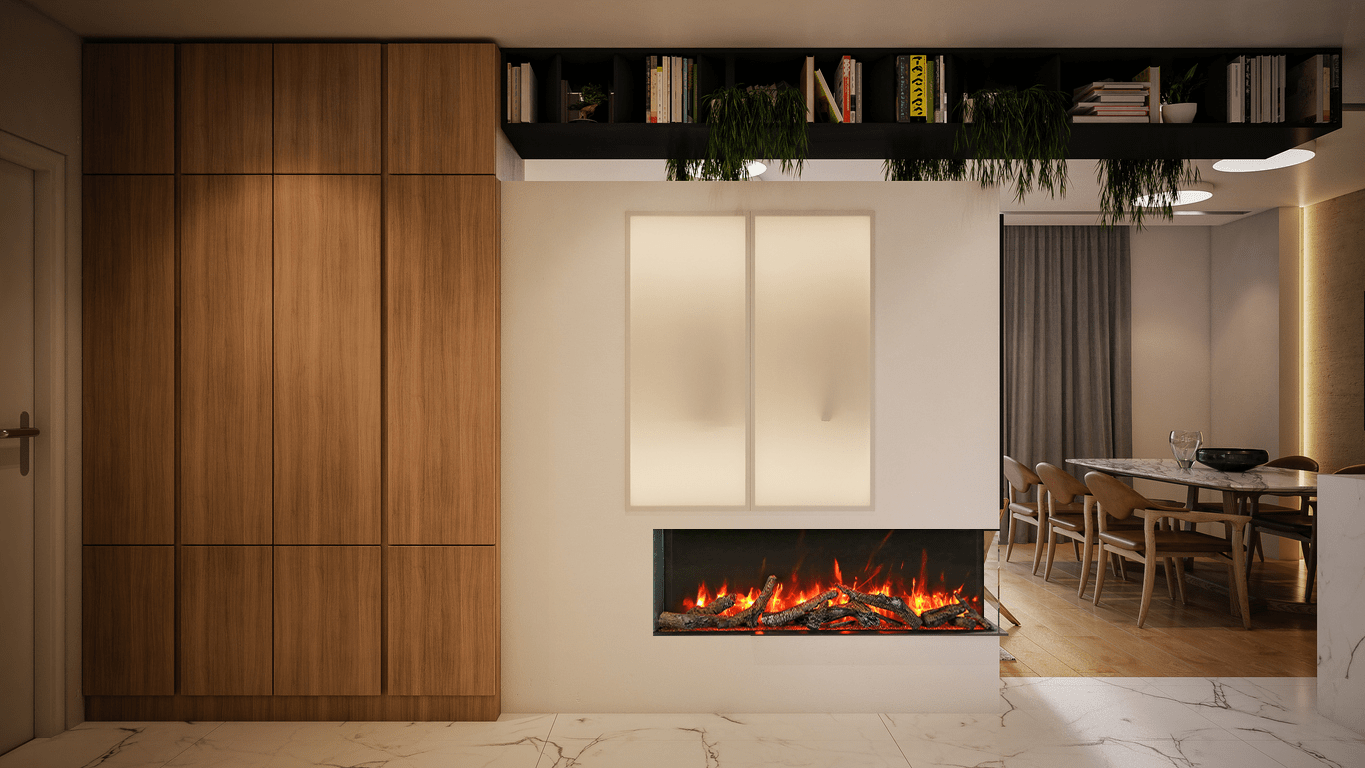 Remii 72" 3 Sided Electric Fireplace – 10 5/8" Depth