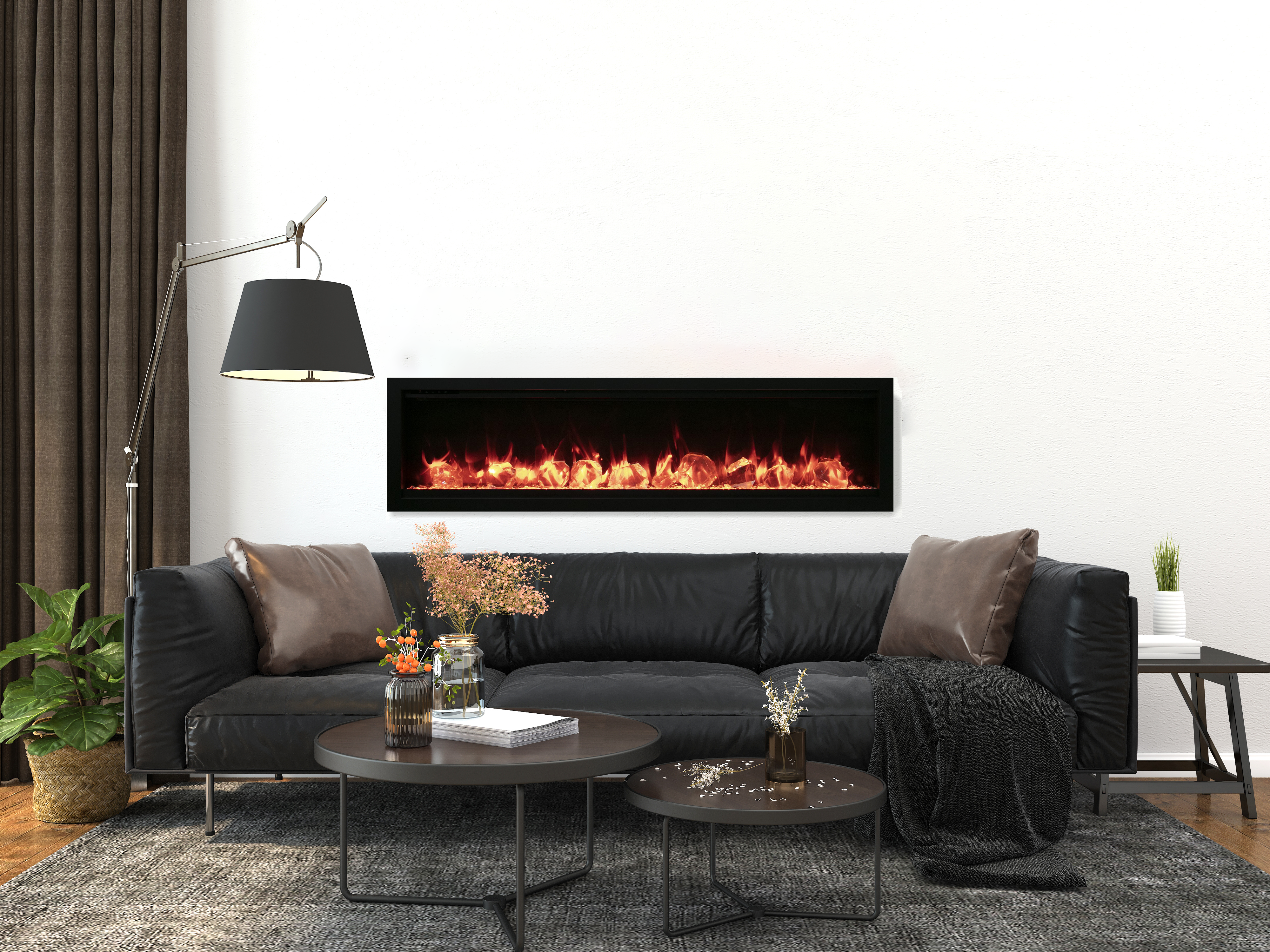 Remii 65" Extra Slim Indoor or Outdoor Electric Built-in only with black steel surround